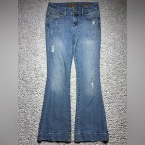 Seven7 Jeans Womens 29 Sexy Flare Distressed Bell Bottoms Stretch Regular BOHO